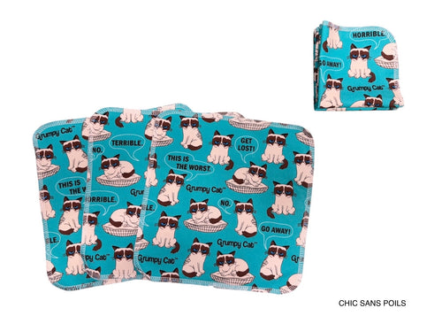 Lingettes - Grumpy Cat bleu PRÊT À PARTIR