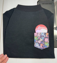 Load image into Gallery viewer, Curve T-shirt - Black poke pocket (fake pocket)