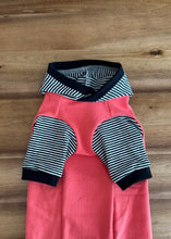 Load image into Gallery viewer, Long Hooded Sweater - Charcoal Striped