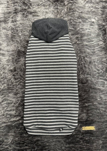 Chandail long à capuche - Rayé charcoal