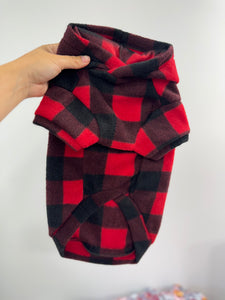 Polar hoodie - Red plaid