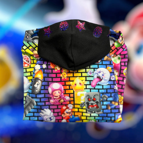 Long Hooded Sweater - Mario Golden Stars