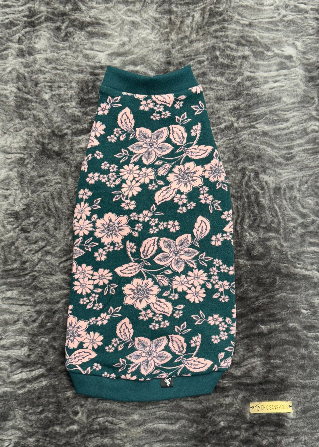 Organic cotton hoodie (with or without hood) - Teal & pink floral