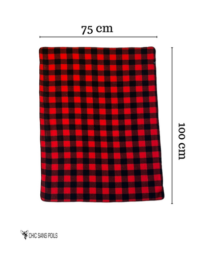 Lined polar fleece blanket - Red plaid