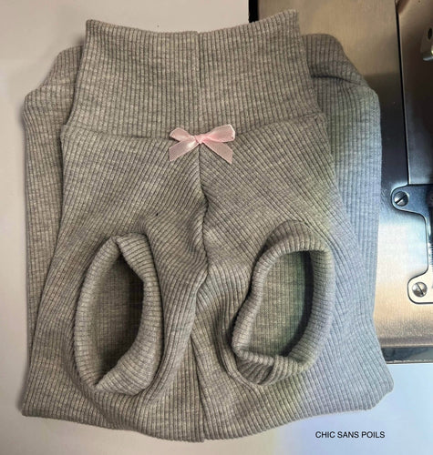 Turtleneck - Grey cotton rib