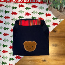 Load image into Gallery viewer, Long shirt collar sweater - Navy knit effect