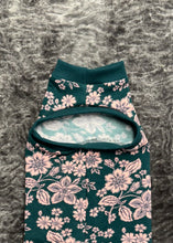 Load image into Gallery viewer, Organic cotton hoodie (with or without hood) - Teal &amp; pink floral