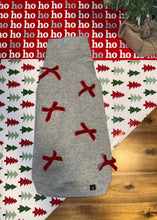 Load image into Gallery viewer, RUFFLES sweater - Trio of fir trees on a navy background