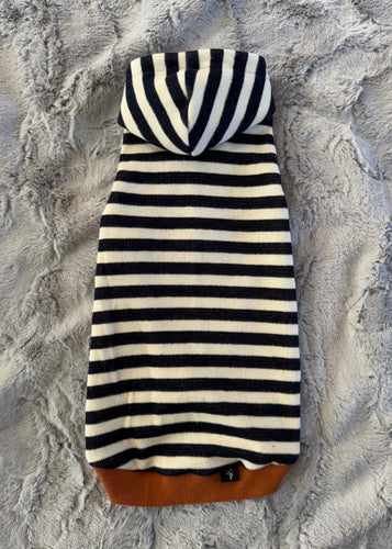 Cotton Hoodie - Red-Navy & Grey Striped