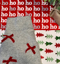 Load image into Gallery viewer, RUFFLES sweater - Trio of fir trees on a navy background