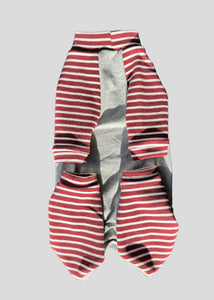 One piece PRÊT À PARTIR - Gris chiné & rayé burgundy