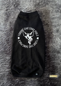 Crew neck de coton biologique - Noir "I love CSP"