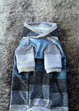 Load image into Gallery viewer, Long Hooded Sweater - Blue-Grey Striped