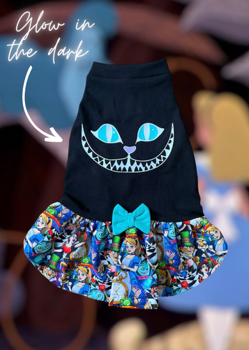 Long sleeve dress - Cheshire glow in the dark