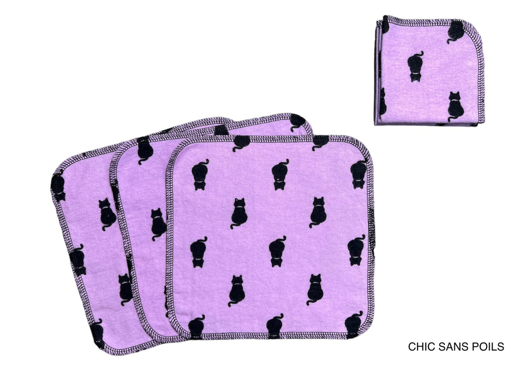 Lingettes - Chats violets PRÊT À PARTIR