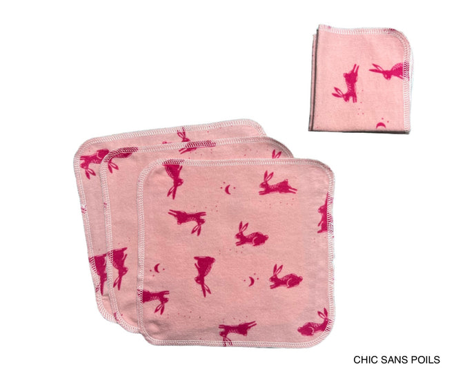 Lingettes - Lapins roses PRÊT À PARTIR