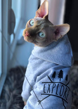 Load image into Gallery viewer, Long Sleeve Hoodie - Grey and Black EXPLORE