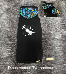 Chandail long à capuche - Dinos espace Tyrannosaurus