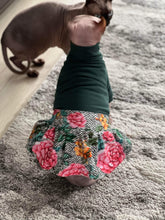 Load image into Gallery viewer, Long sleeve dress - Green &amp; floral chevrons