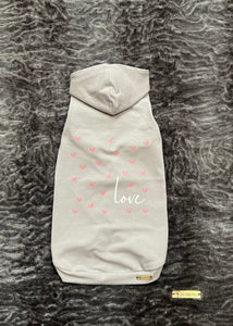 Chandail  long à capuche - Light gray & Love