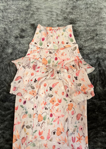 Chandail manches longues RUFFLES - Rib rosé fleuri