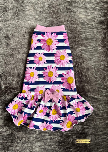 Summer dress - Striped purple flowers