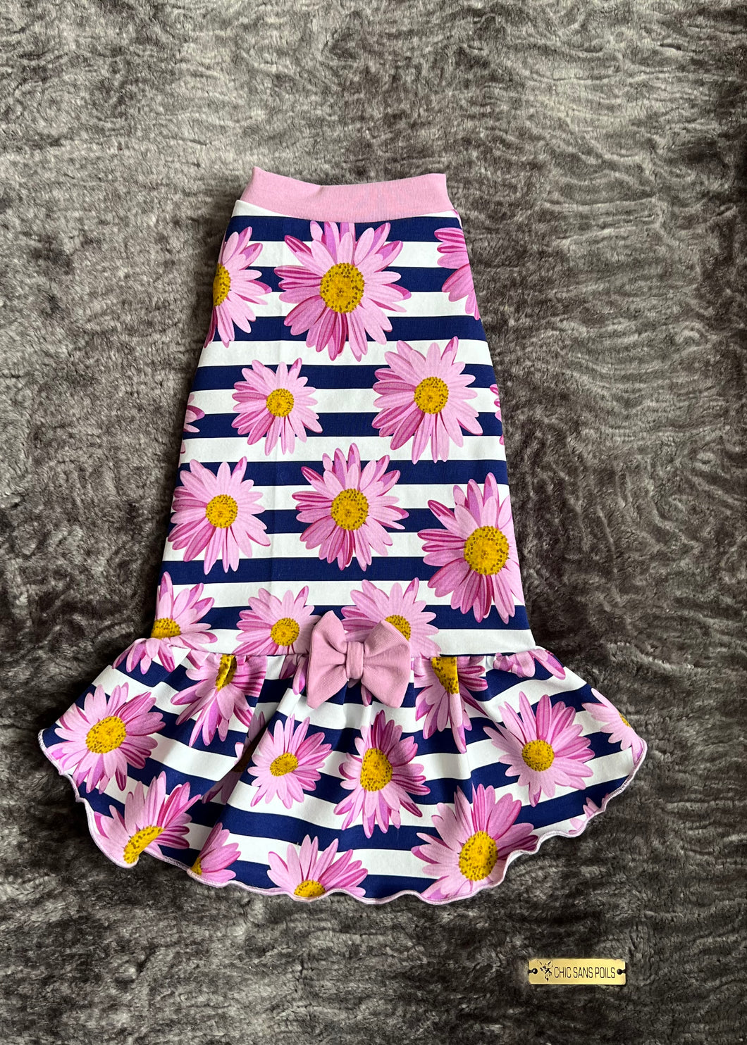 Summer dress - Striped purple flowers