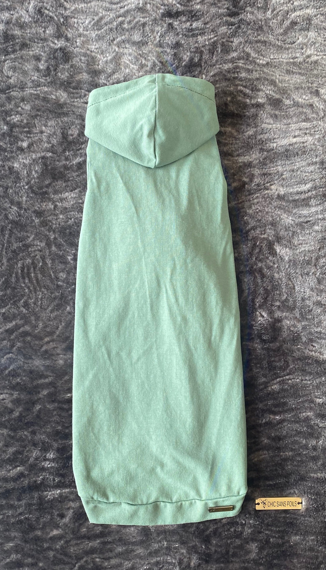 Chandail  long à capuche - Vert matcha & rayé