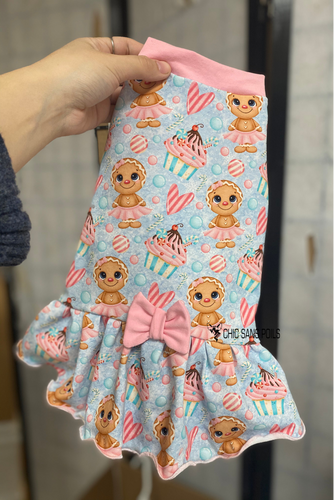Long sleeve dress - Gingerbread and rose