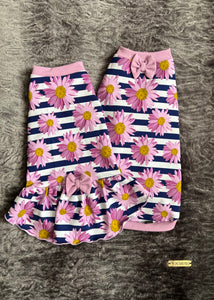 Camisole - Striped purple flowers