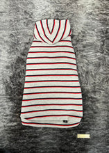 Charger l&#39;image dans la galerie, Hoodie de coton - Rayé rouge-marine &amp; gris