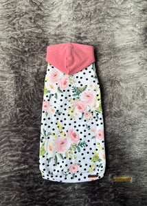 Chandail  long à capuche - Fleuri dots