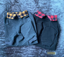 Load image into Gallery viewer, Long shirt collar sweater - Black red plaid