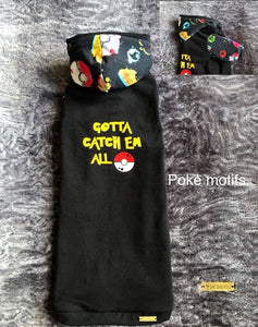 Long Hooded Sweater - Poké Patterns